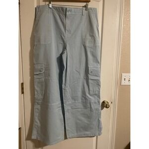 BP Cargo Pants Light Blue Wide‎ Leg Size 18 Women's Casual Utility